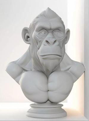 Ape Bust  3D Model STL Printable