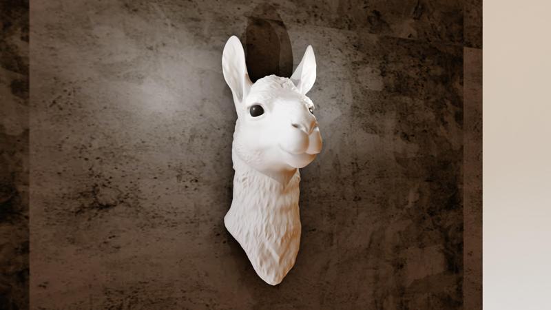 llama head wall mount stl