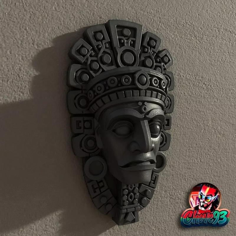 Aztec Wall Mask -Wall Decoration-stl for 3d printer