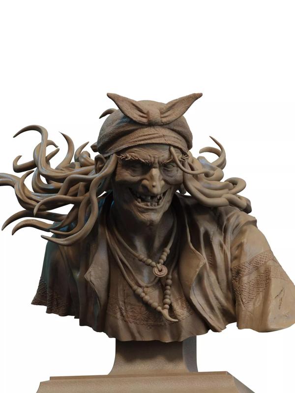 Baba Yaga Bust 3D Print