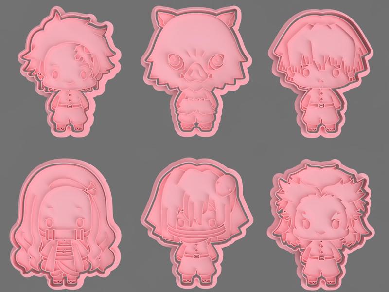 DEMON SLAYER CUTTERS FOR COOKIES AND FONDANT