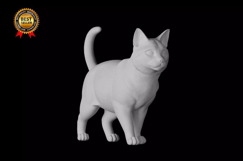 Cat in walking pose 3D Print model 3D print model