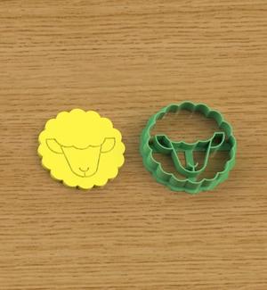 Sheep cookies, sugar paste, polymer clay cutter