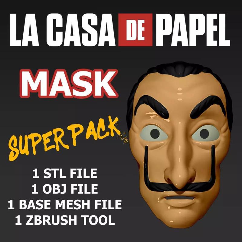 LA CASA DE PAPEL MASK - PRINT - BASE MESHES AND ZBRUSH TOOL