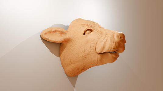 cow calf head wall mount mooing stl