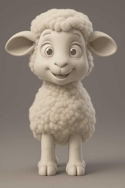 Cute Cartoon Lamb – 3D Printable STL Animal Figure