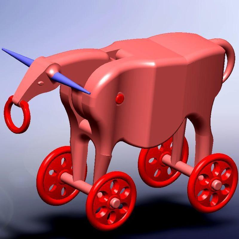 articulated rolling cow toy