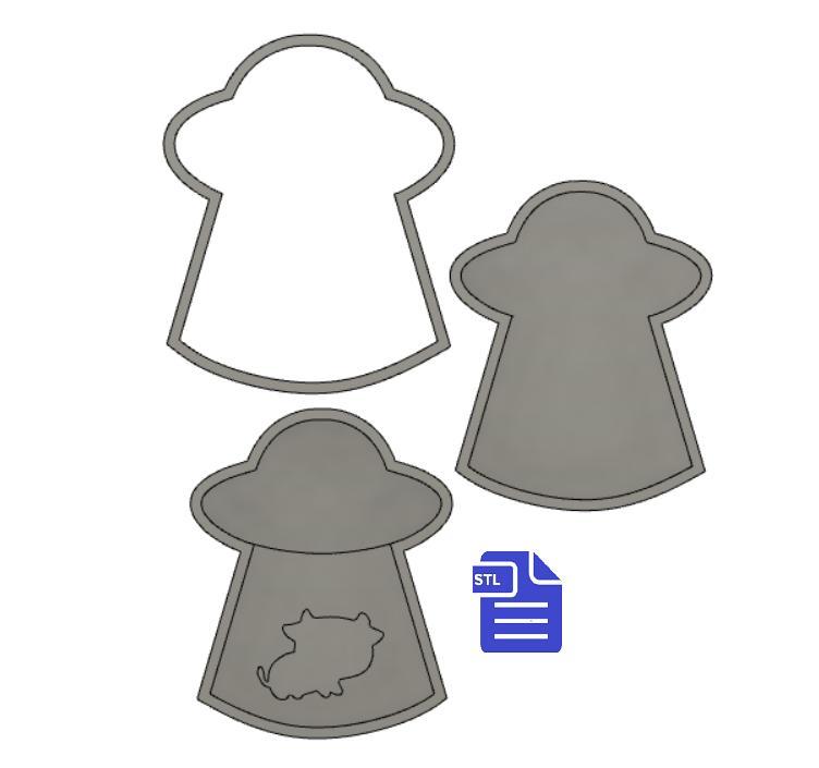 3pc Abducted Cow Bath Bomb Mold