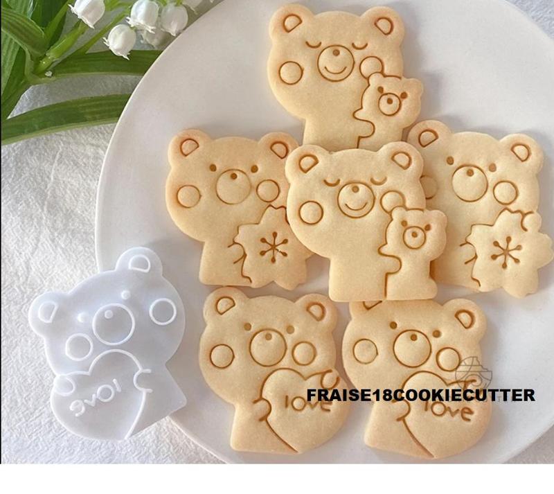 x3 cookie cutter cute love bear