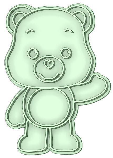Cuddly bear 8 cookie cutter