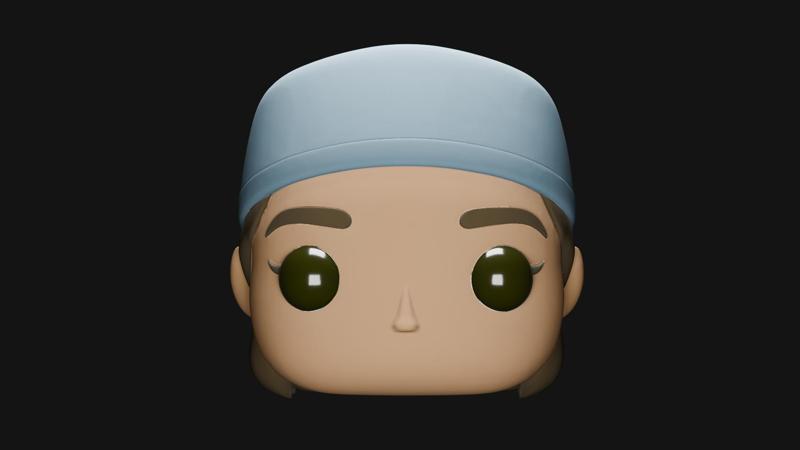 Funko style head - Doctor (brown hair)