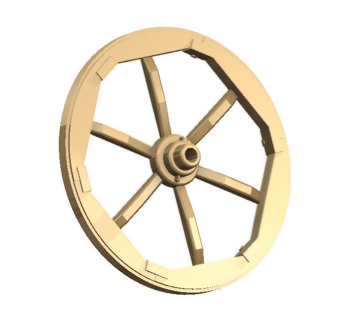 Antique wooden wagon wheel 5p