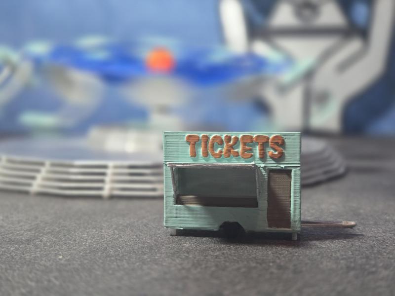3D Printable Ticket Booth Trailer Model H0