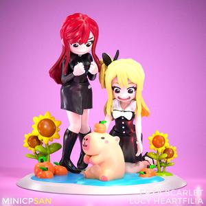 Erza Scarlet and Lucy Heartfilia - Capybara Outing - Fairy Tail