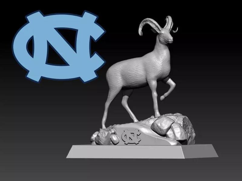 NCCA - THE NORTH CAROLINA TAR HEELS MASSCOT  - 3D PRINT - CNC