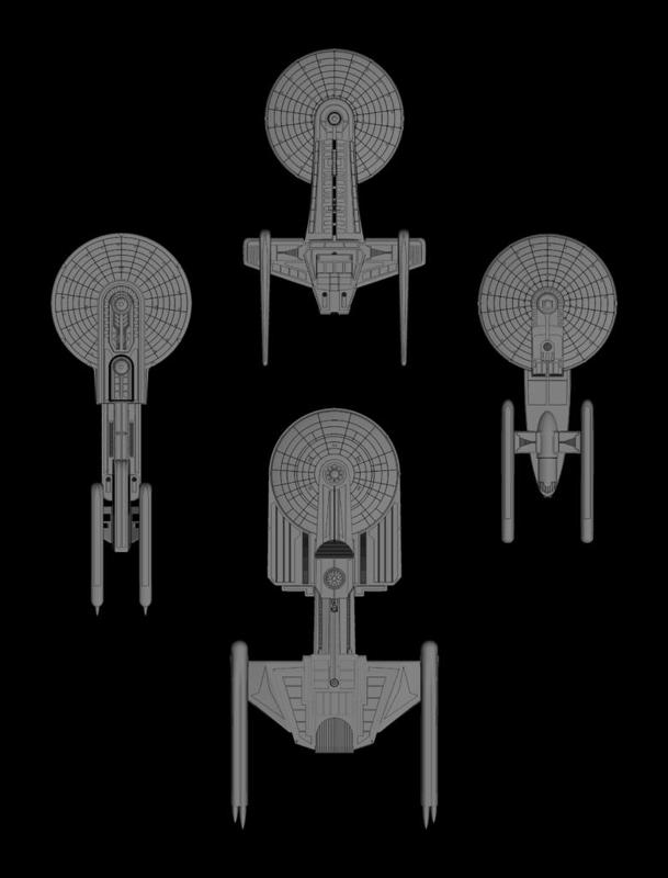 Excelsior study models - Star Trek starship parts kit expansion