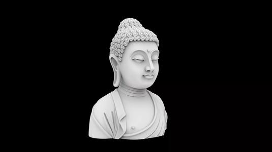 Meditative Buddha Bust Model 3D Print