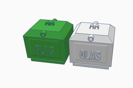 Old glass container version 4 Detail work from the 90s