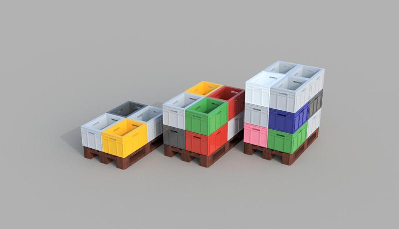 1/87 - HO Scale - Rako Boxes on  Europallets Cargo Trains