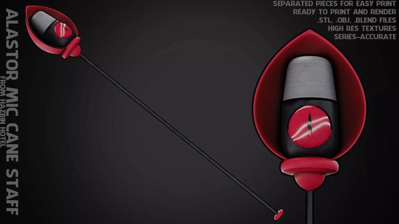 Hazbin Hotel Alastor Mic Cane for Cosplay