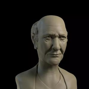 Oldman bust 3D printing ready ztl obj fbx stl formats model