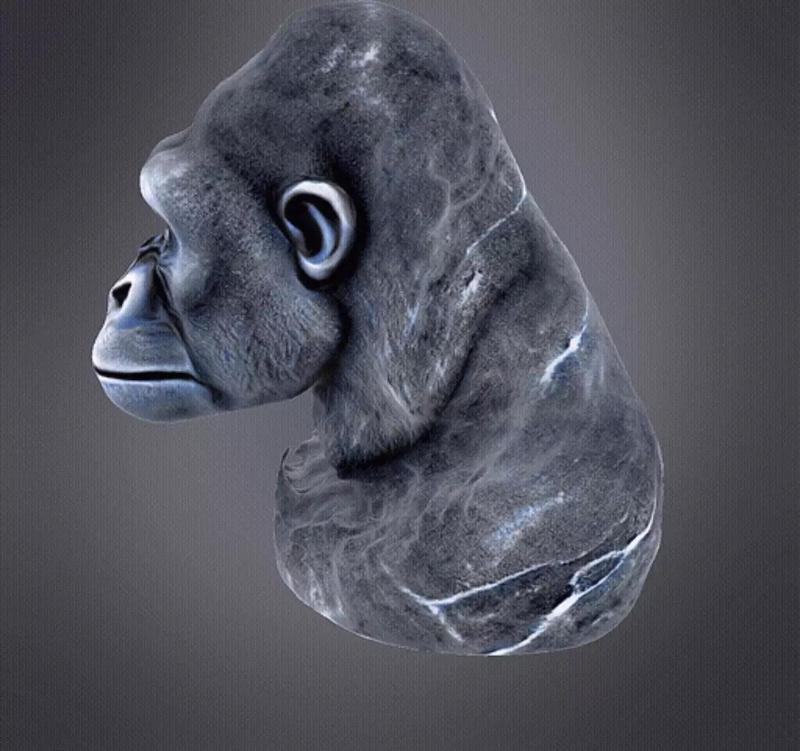 Marble Gorilla Bust