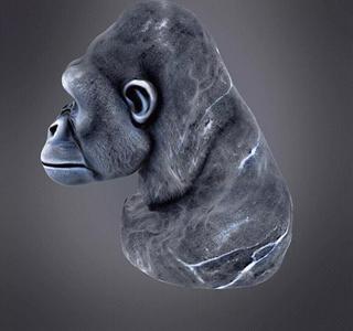 Marble Gorilla Bust