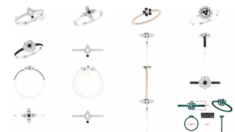 21 Black Diamond Ring 3dm render details  3D Model Collection