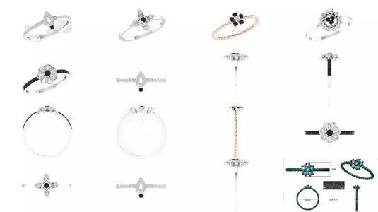 21 Black Diamond Ring 3dm render details  3D Model Collection