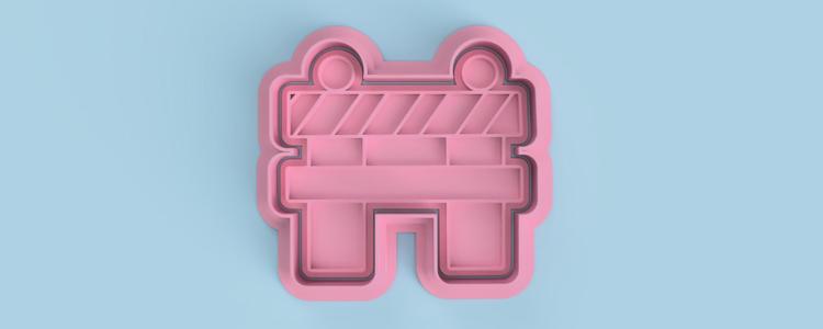 Construction Road Block Cookie Cutter (Construction Road Block Cookie Cutter)