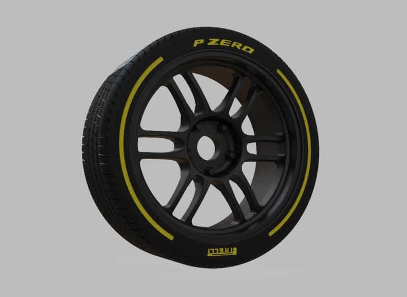 Miniature Enkei RPF1 Rim & Tire