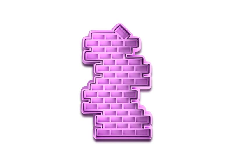 Brick Wall Cookie Cutter and Fondant Stamp