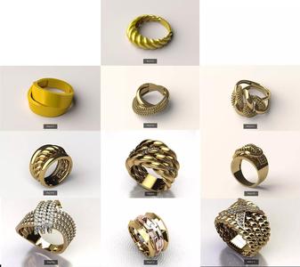 Ring collection gold with diamonds