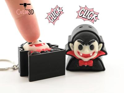 Cutie3D Halloween Vampire Keycap Fidget Clicker Keychain - Cute Backpack Keychain
