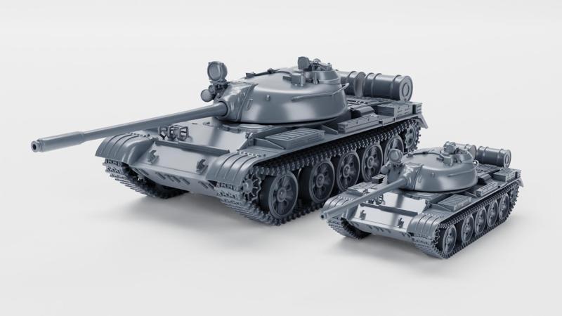 T-55A Tank (USSR, Cold War) (1:56 and 1:100 scale)