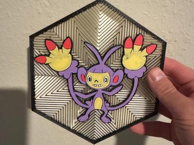 #424 Ambipom Hex Wall Art
