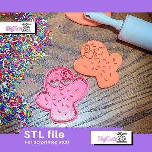 CACTUS PLANT WITH glasses COOKIE CUTTER - COWBOY COOKIE CUTTER STL FILE