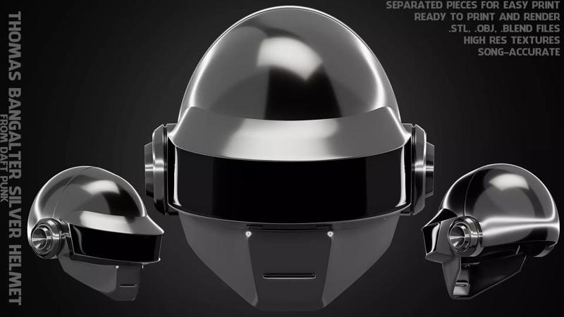 Daft Punk Thomas Bangalter Silver Helmet