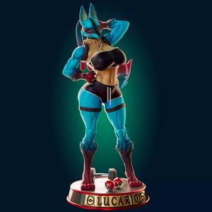 Lucario Thicc Muscle Mommy - 4 Furry variation