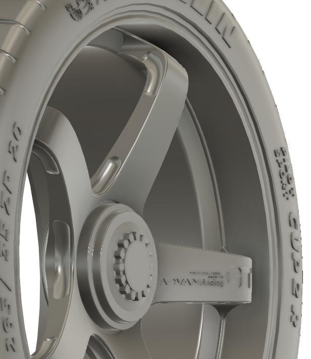 1/24 20x9.5/21x12.5 Advan Racing GT for Porsche 911 (992) GT3 RS wheels set