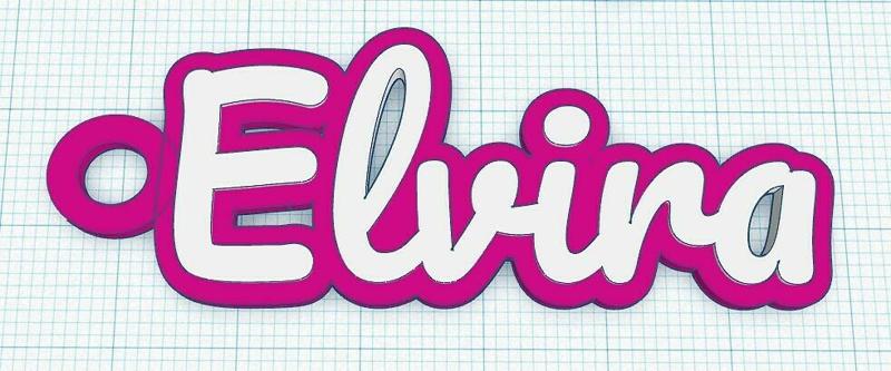 Fancy Keychain Name Tag - Elvira