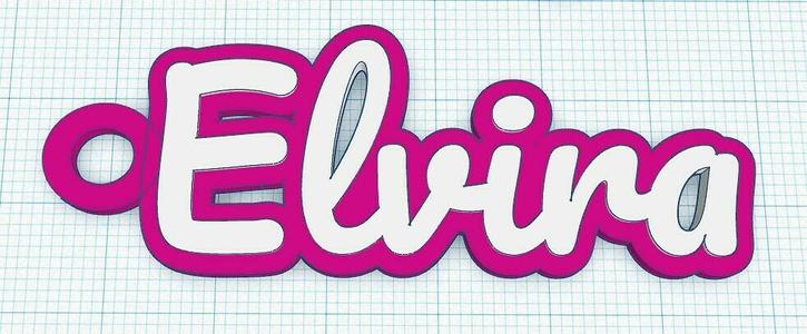 Fancy Keychain Name Tag - Elvira