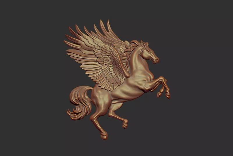 Pegasus golden horse with wings