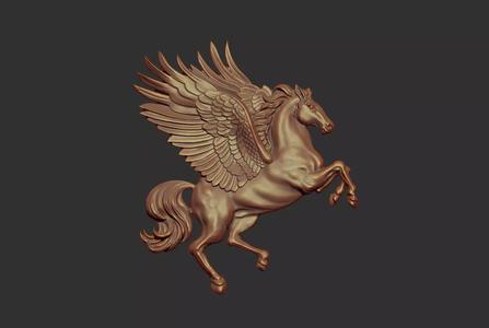 Pegasus golden horse with wings