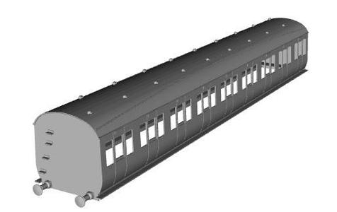 LMS D1784 All 3rd  non Corridor 57ft coach 1/32 scale