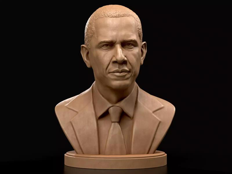 President Barack Obama Bust - Realistic Portrait