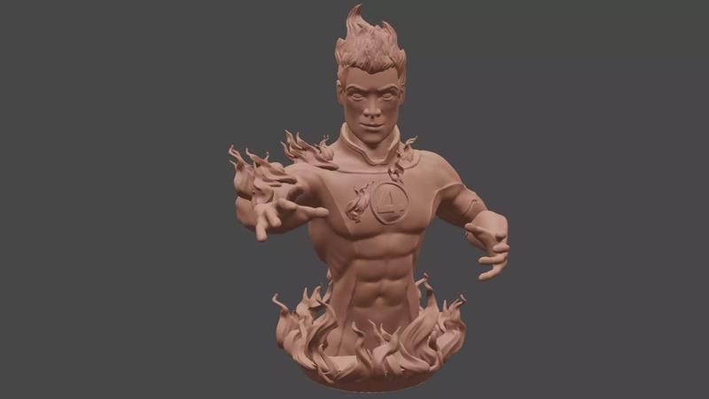 Human Torch Bust - Fantastic Four