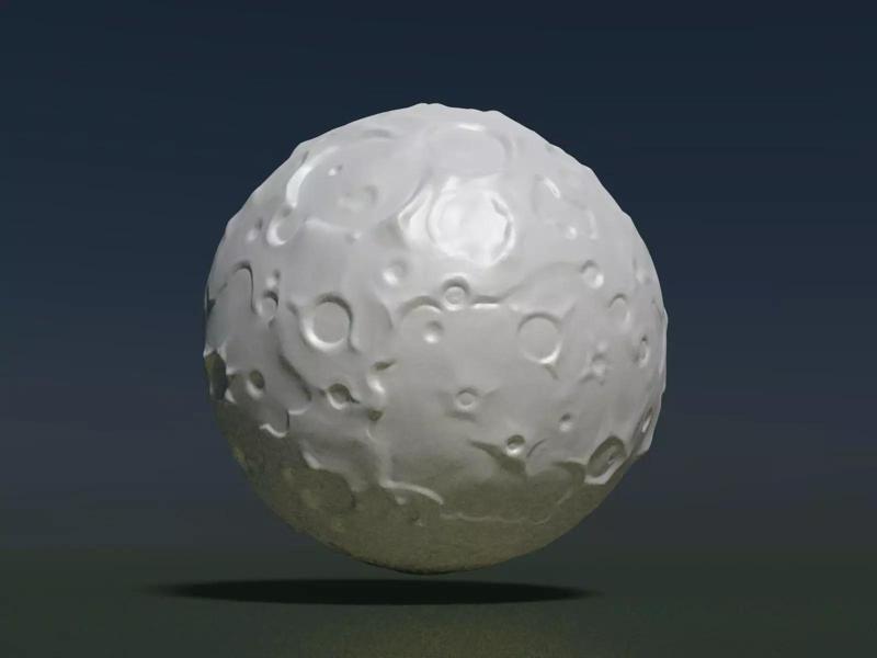 Moon high Poly with holes