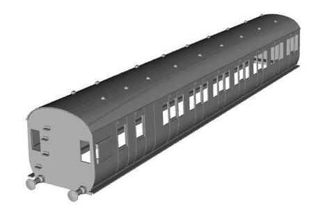 LMS D1783 Brake 3rd non Corridor 57ft coach 1/148 scale