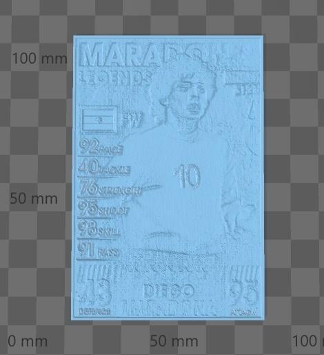 Diego Maradona card lithophane